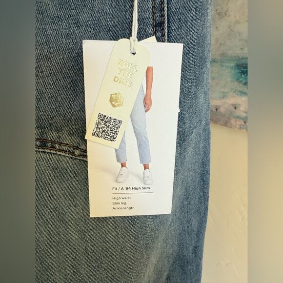 Abrand Jeans 94 High Slim Dalia Straight Leg Mid Vintage Indigo Womens 26 New - Picture 5 of 8